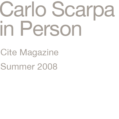 Carlo Scarpa article